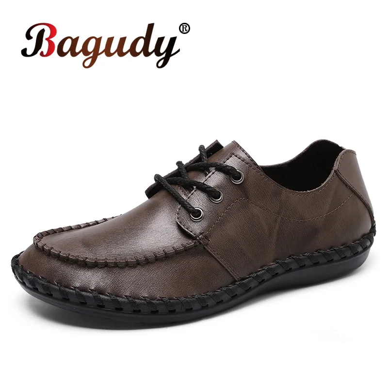 Туфли мужские из натуральной кожи классические дышащие для вождения размера