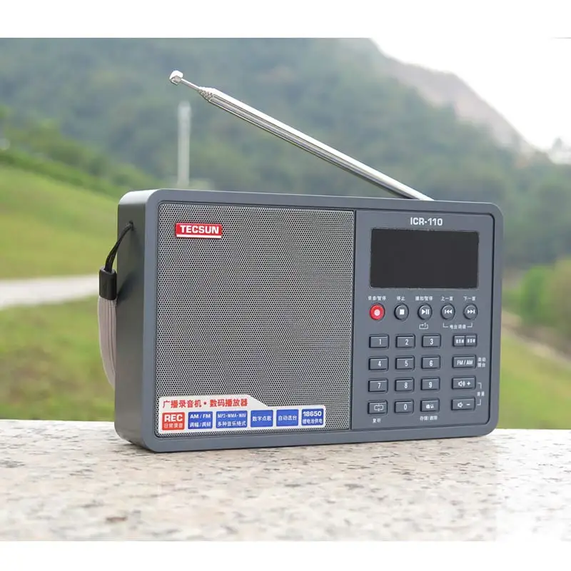 TECSUN ICR-110 FM/AM радио TF карта MP3-плеер рекордер радио FM: 64-108 МГц/AM: 520-1710 кГц FM/AM интернет портативное радио