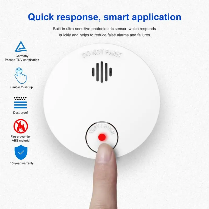 

Latest Infrared Photoelectric Smoke Sensor Independent Smoke Fire Detection Photoelectric Alarm Home Security Alarm System