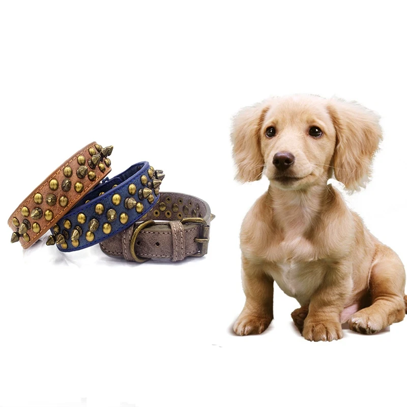 Ошейник для домашних питомцев декоративный регулируемый кожаный ошейник с