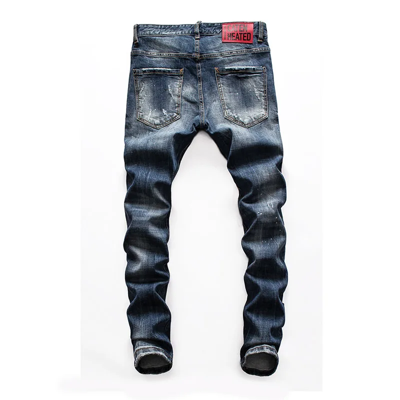 Европейские мужские джинсы dsq джинсовые от известного бренда облегающие брюки на