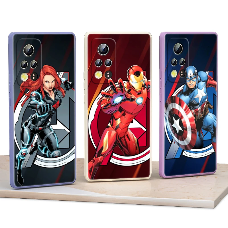

Marvel Avengers Hero For Honor 50 30 20 10X 9X V40 V30 X20 X10 Play 3 4 Pro Lite 5G Liquid Silicone Soft Phone Case