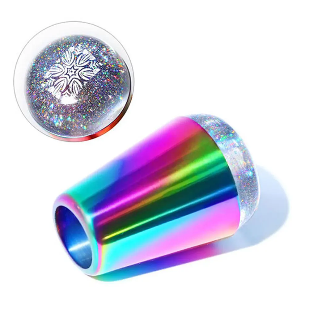 Ручка голографический прозрачный штамп для штамповки пластин ногтей шаблоны