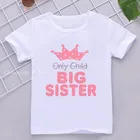 Одежда для маленьких девочек футболки с короткими рукавами с принтом BIG SISTER новые летние топы для девочек, мягкая детская одежда