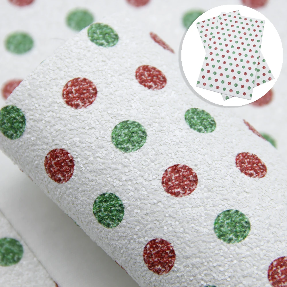 

20*33cm Snow Candy Printed Chunky Glitter Faux Leather Fabric Sheets For DIY Handmade Projects,1Yc8347