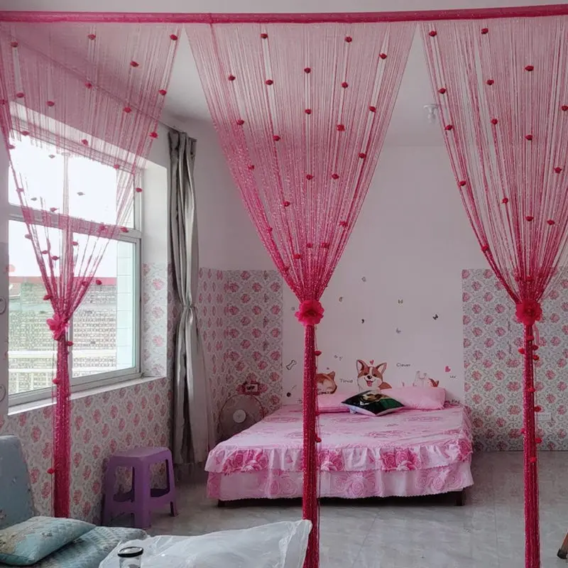 1 шт. безперфорированная нить шифрование экран занавес на окна свадьба фэн-шуй