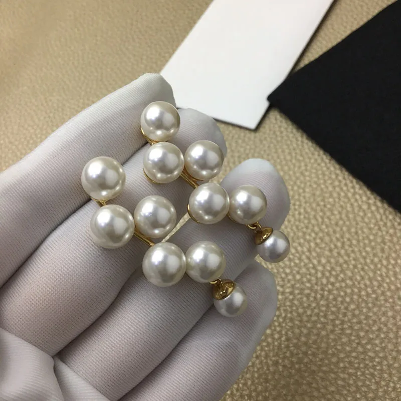 

Female luxury brand S925 sterling silver pearl earrings Original fashion simple and high-end design jewelry boutique gifts