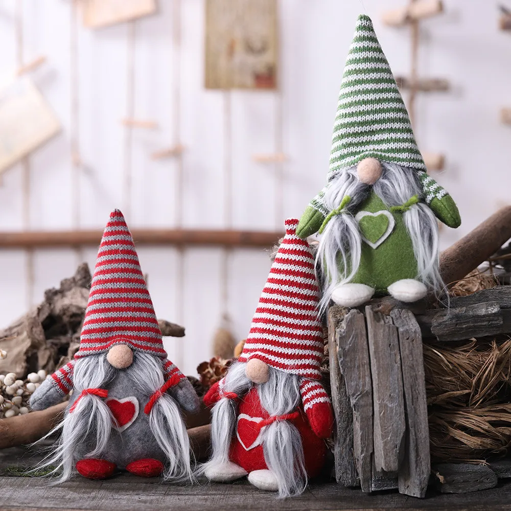 25#Dwarf Doll Red Green Forest Man Decoration Innovative White Beard Christmas Xmas Party New Year Kids Gift | Дом и сад