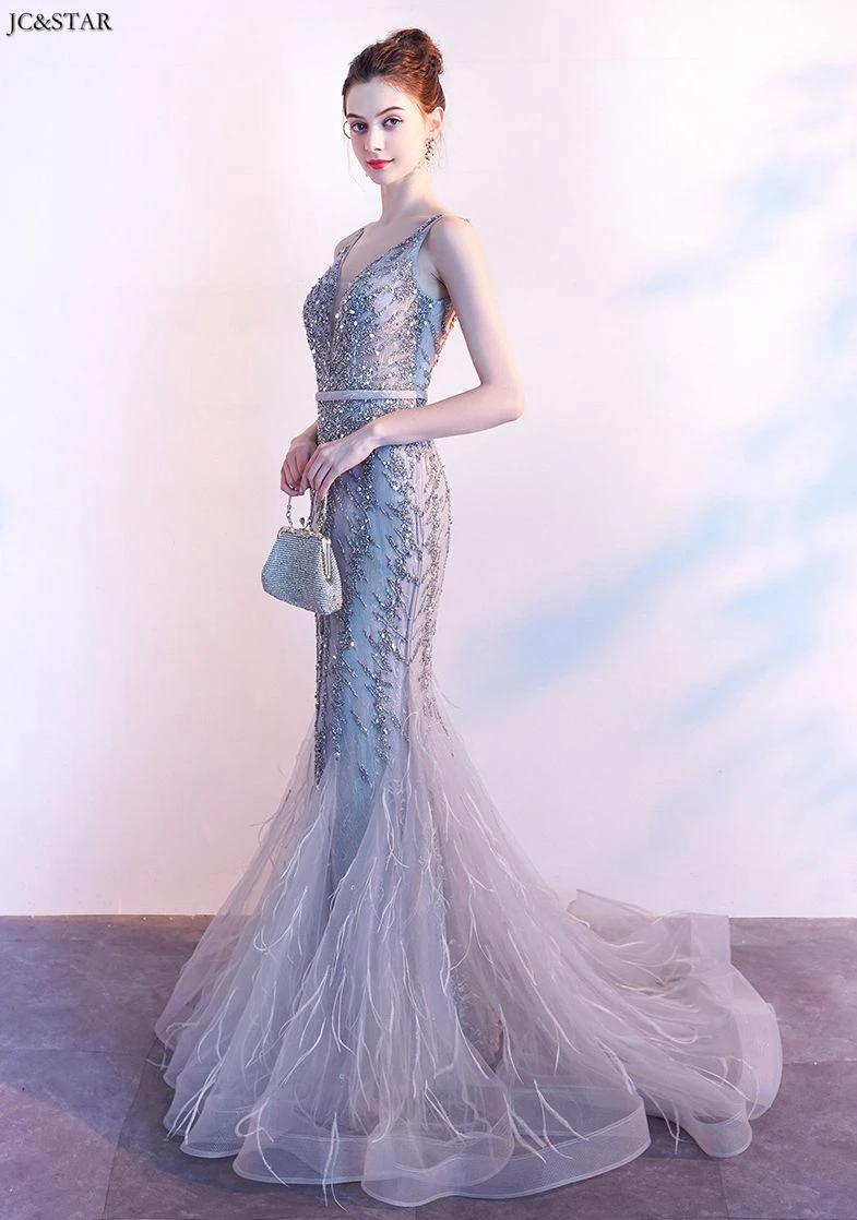 Женское кружевное платье-русалка серебристое длинное платье для подружки