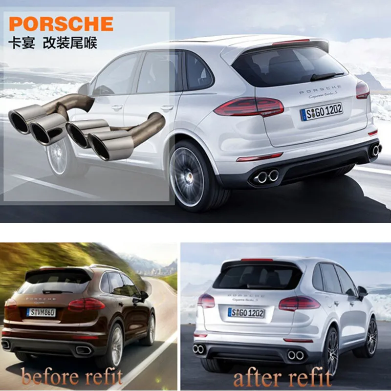 Наконечник глушителя выхлопной трубы наконечники для 2015 2017 958 Porsche Cayenne GTS