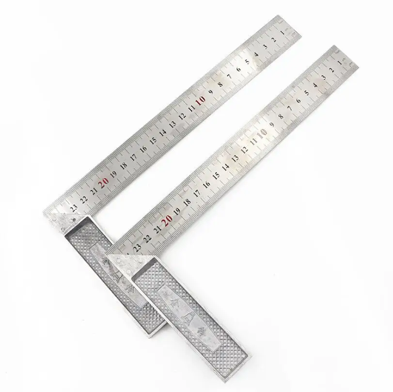 Алюминиевый сплав квадратного угла 90 градусов правильная линейка для металлообработки деревянная стальная измерительная линейка.