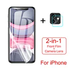 Защита экрана Гидрогелевая пленка для IPhone 11 Pro 6 7 8 6S Plus X XS XR Max mini SE 2020 полное покрытие Защитное стекло для объектива камеры