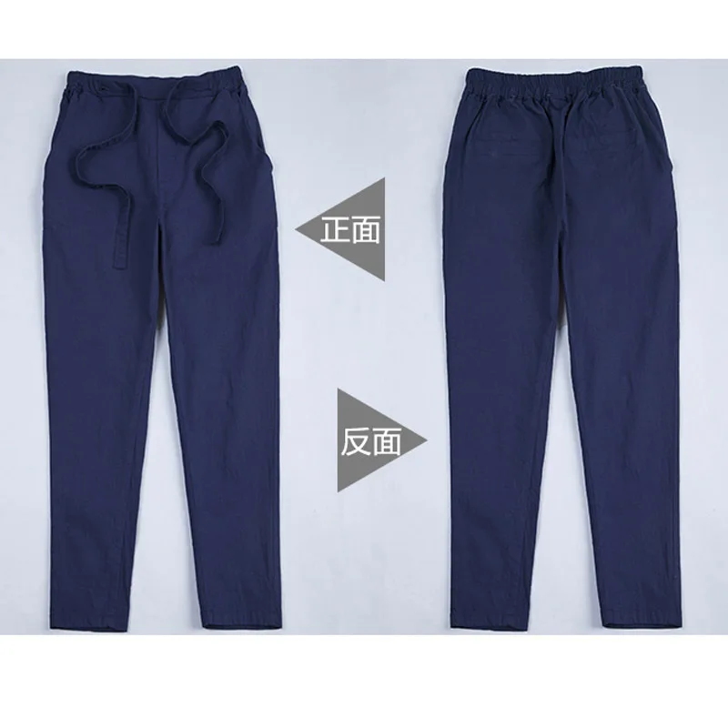 Large pantalon femme ete 2019 summer women's pants capris cotton Linen crops elastic waist harem trousers size 4XL | Женская одежда