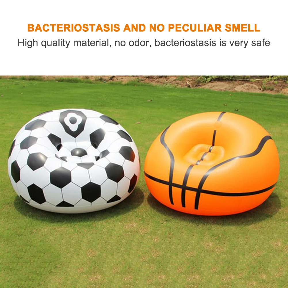 

Inflatable Sofa Basketball Football Shape Waterproof Thickened PVC Indoor Outdoor Living Room Lounger Chair for Adult Kids Couch