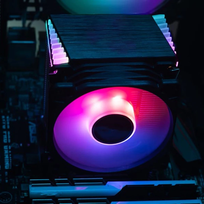 

CR1400 PWM 4Pin 12V PC LED Fan Cooling RGB 4 Heat-pipes CPU Cooler R2JF