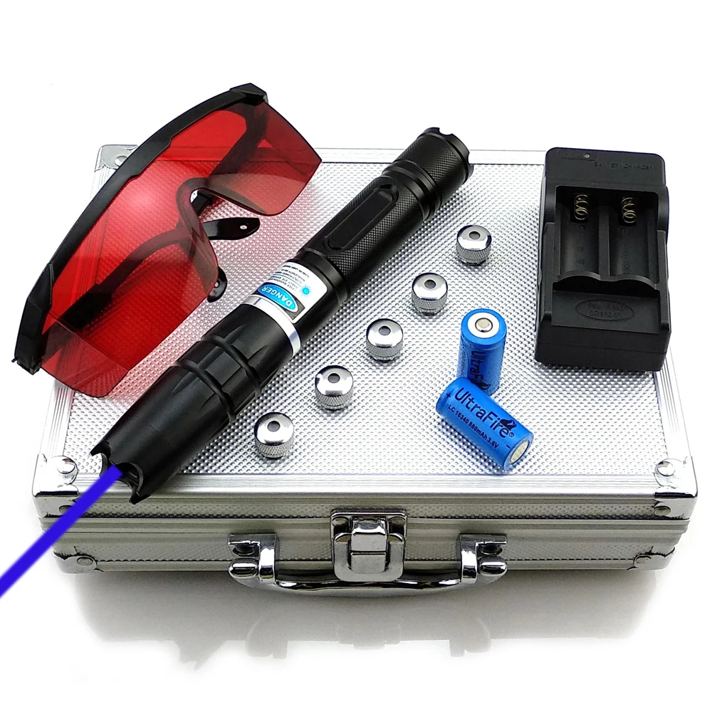 

High Powerful Blue Laser Torch 450nm 50000m Focusable Laser Pointer pen Flashlight burn match candle lit cigarette