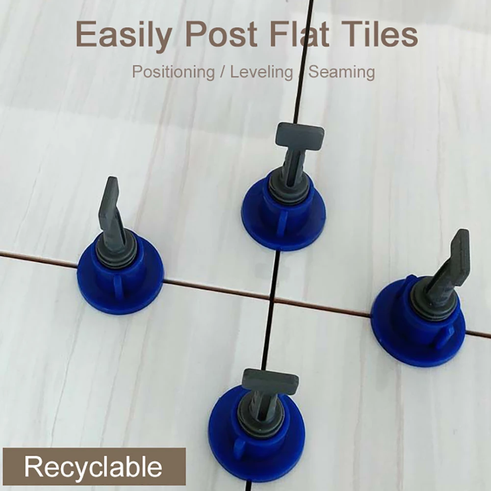 

50pcs Flat Ceramic Floor Wall Construction Tools Reusable Tile Leveling System Leveling System Kit DIY Professional Tile Tools