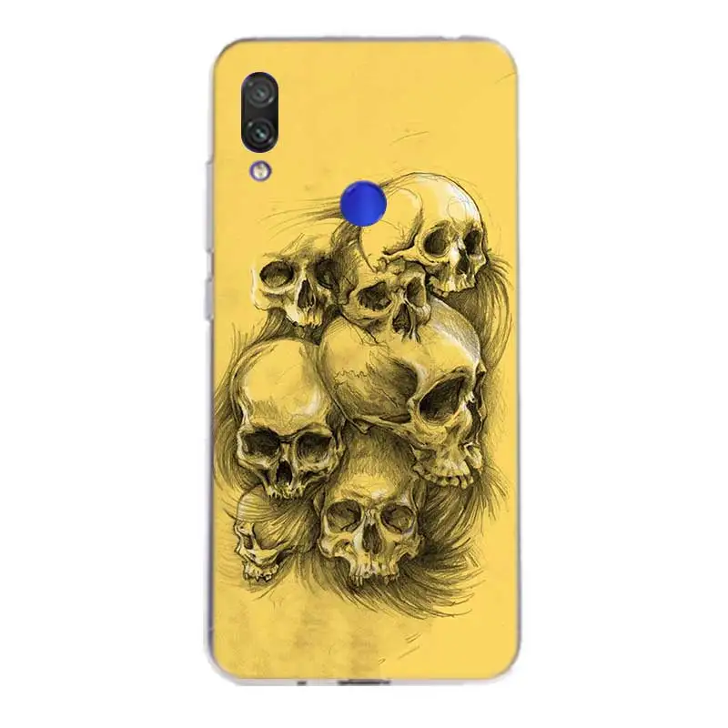 Цвет Череп силиконовый чехол для спортивной камеры Xiao mi Red Note 7 6 Pro 5 4 4X K20 7A Y3 S2 5A 6A Xio