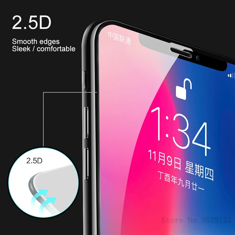 Закаленное стекло HD с шелковым принтом для iPhone 7 8 Plus 6 6s X XS 5 5S 5c SE Защитная пленка