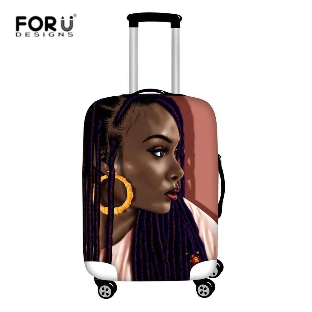 FORUDESIGNS/эластичные плотные Защитные чехлы для багажа, афро Флер де Лис, афро-американская женщина, принт, Дорожный чемодан, чехол из спандекса - Цвет: HMC1712