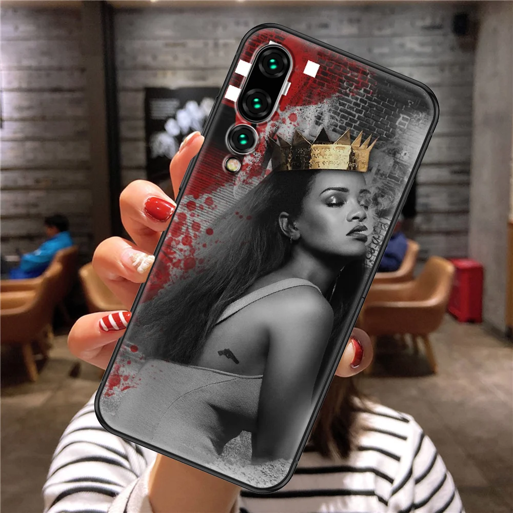 

girl Singer Rihannaes Phone case For Huawei P Mate P10 P20 P30 P40 10 20 Smart Z Pro Lite 2019 black luxury cover fashion