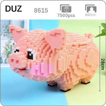 Pig Xizai животное Хаски Шнауцер корги собака персидская кошка панда жираф Свинья Пикачу Марио Йоши DIY Мини строительные блоки игрушка без коробки - Цвет: Pig
