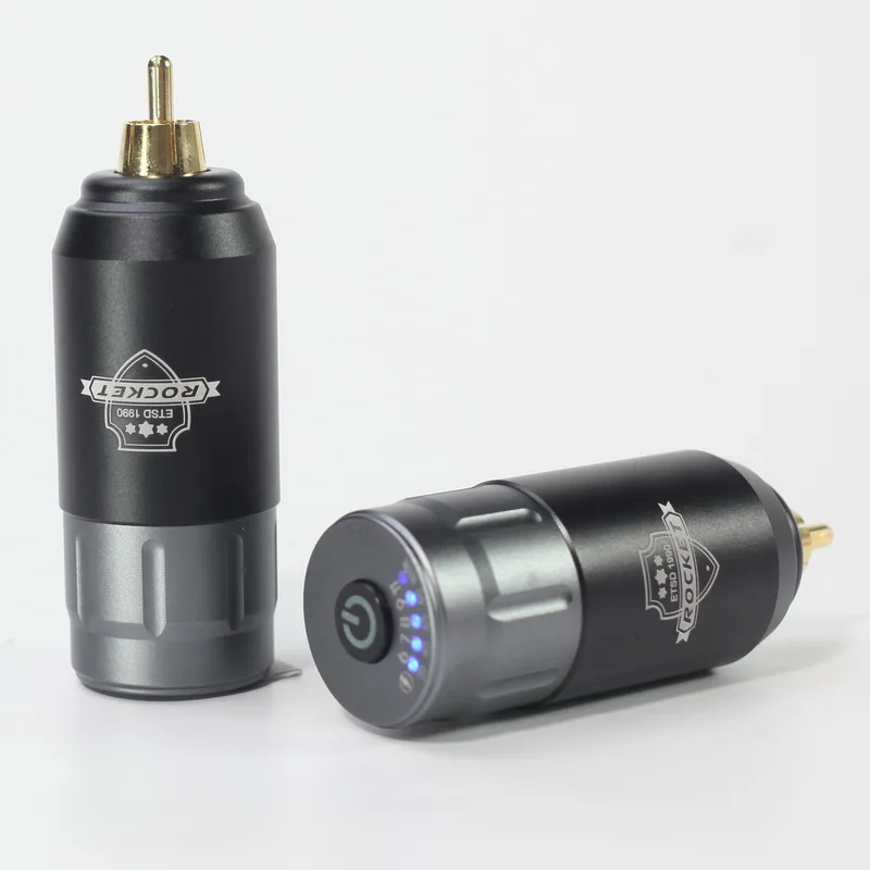 Black-Gray Новые перезаряжаемые беспроводной Rocket татуировки батарея мощность RCA разъем для татуировки ручка питания TPS22 - Цвет: Black-Gray