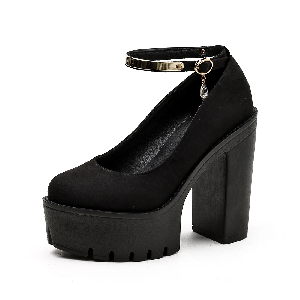 

New Round Toe Women Pumps Sexy Thick Heels Women Shoes