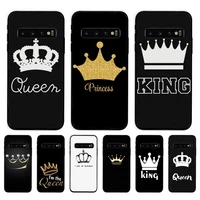 cartoon crown king and queen phone case soft case for samsung galaxy s10 plus s10e s20 ultra s7 s8 s9 plus s10lite s20 plus