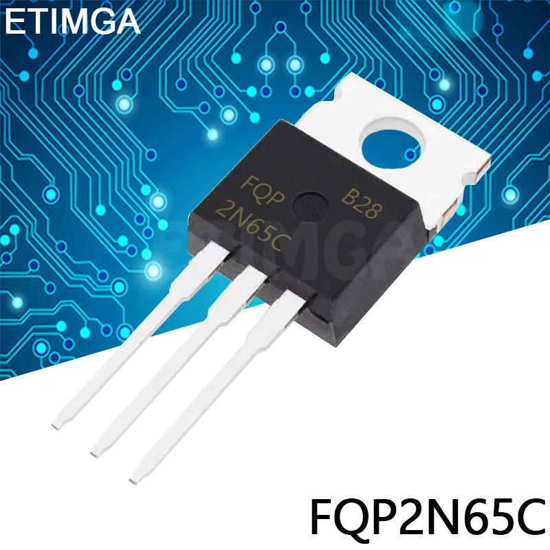 

10PCS/LOT FQP2N65C FQP2N65 TO-220 Transistor 2A 650V 2N65C 2N65