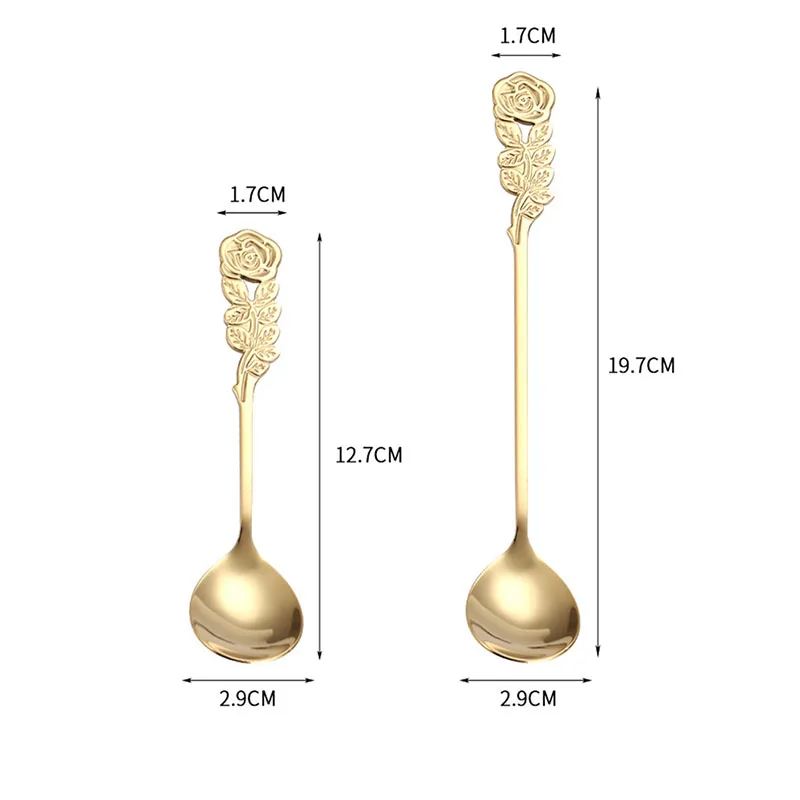 

1PC Stainless Steel Creative Flower Tea Mug Spoon Dessert Coffee Long Handle Stirring Spoon Tableware Kitchen Cutlery Gadget