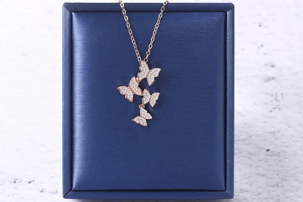 Двойное яркое Элегантное ожерелье с цепочкой в виде ключицы, микро кубический цирконий, белое золото, модное ювелирное изделие для женщин KBN492