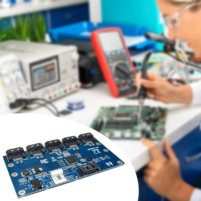 

Конвертер F19E SATA с 1 на 5 портов, конвертер SATA, карта жесткого диска, HDD SSD, аксессуар для майнинга