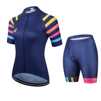 2021 kafitt blue womens short sleeve jersey sets mtb cycling clothing ropa ciclismo road bike shirt triathlon uniform 2 pieces