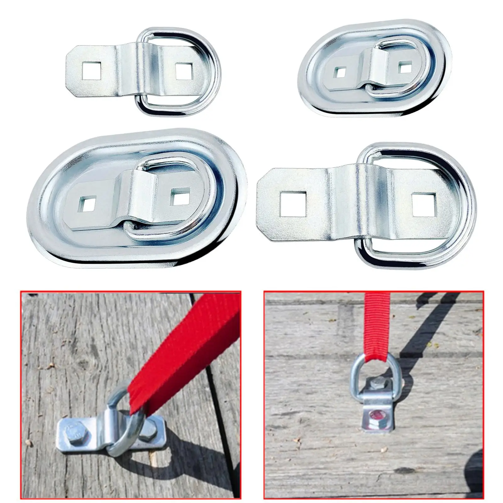 

D-Ring Tie Downs Anchor Lashing Rings D Type Pull Ring Retaining Ring Rope Trailer Hook for Car Truck Atv Camper Container Boat