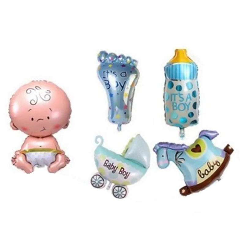 

5 Pcs Baby 1st Balloons Set Pink Blue Number Foil Air Balls Boy Girl Toys Decorations For Kids Supplies