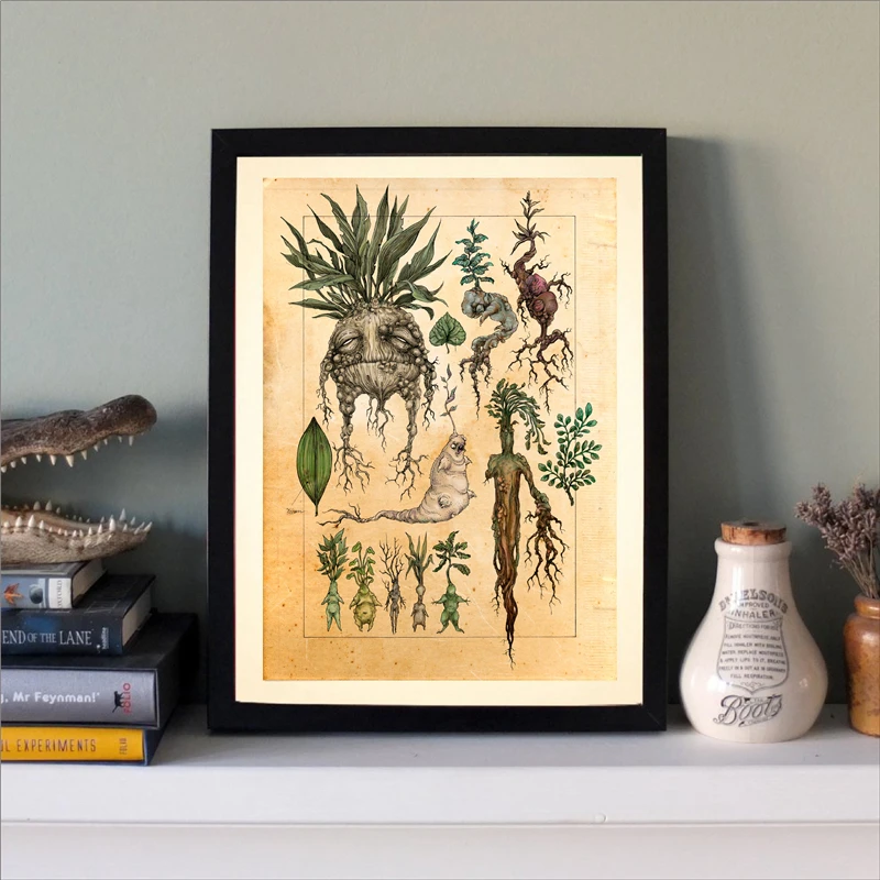 

Modern Retro Art Illustration Mandrak Canvas Painting Picture Poster Print Children's Room Home Decoration Can Be Customized