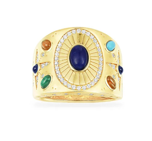 

July new style Monaco love heart ring colored stone 925 sterling silver simple fashion ladies jewelry gift