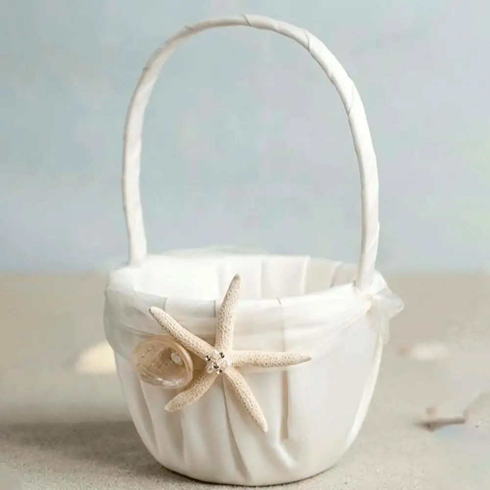 

Portable Convenient Elegant Lace Edge Basket Decor Solid Color Plant Basket Durable for Gifts