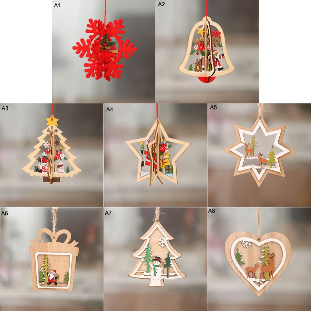 DIY кулон-орнамент для рождественской елки деревянные поделки Рождественское