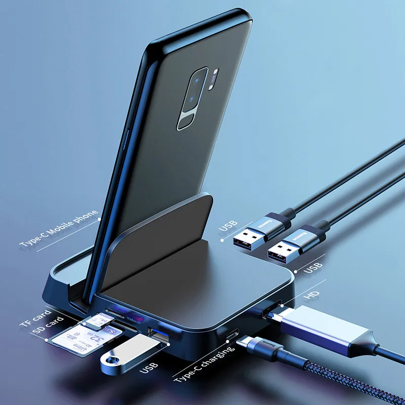 Док станция для Samsung S20 S10 3 0 SD TF карта PD 6 в 1|Зарядные устройства солнечных батарей
