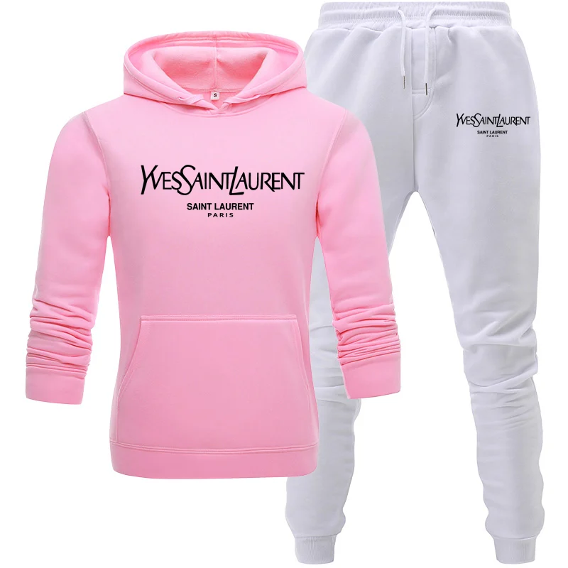 

2021 Brand New 2 Piece Set Women Stripe Hoodies Pant Clothing Set Warm Ladies Solid Tracksuit Top Pants Suit Female