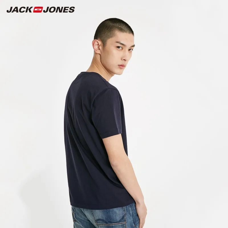 Мужская Светоотражающая футболка JackJones 100% хлопок с короткими рукавами и 3D