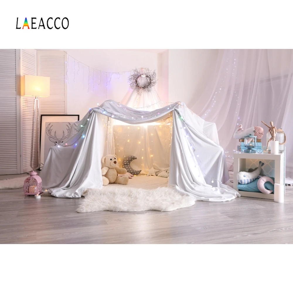 

Laeacco Baby Shower Photophone Tent Light Curtain Photography Backdrops Child Newborn Portrait Photo Backgrounds Photozone Props