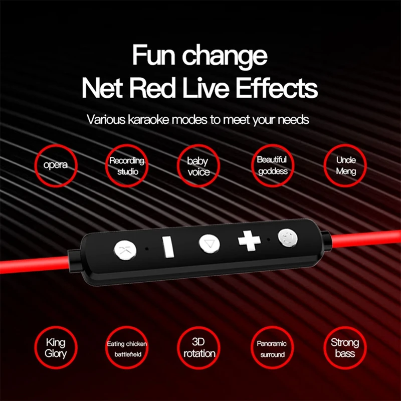 

Type-C DSP Sound Card Headset Live Broadcast EarPhones Stereo Sound Smart Wire Control Voice Change Six Live Modes
