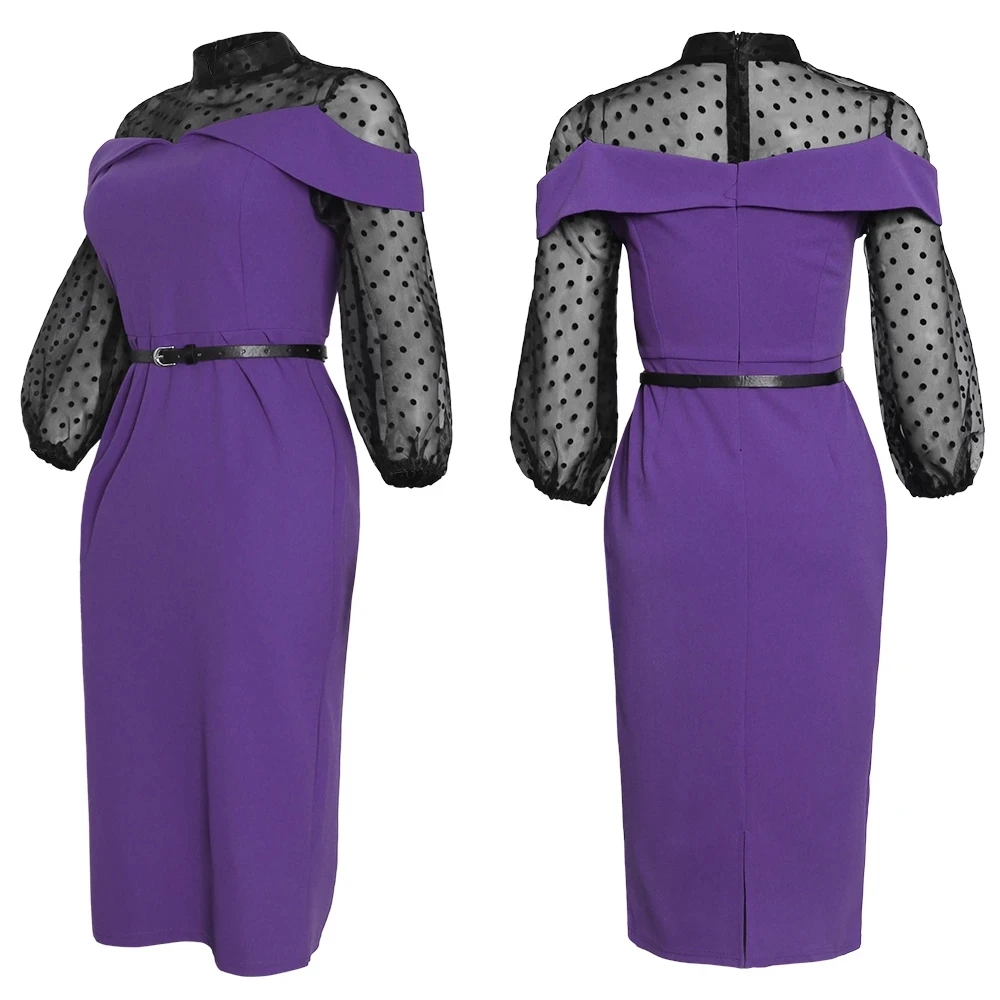 

Women Dress 2021 New South African Office Dresses Lady Business Clothing Dashiki Ankara Bodycon Robe Formal Attire With Belt