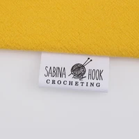 knitting crochet sewing labels custom logo clothing business name washable cotton fabric 35mm x 60mm md5214