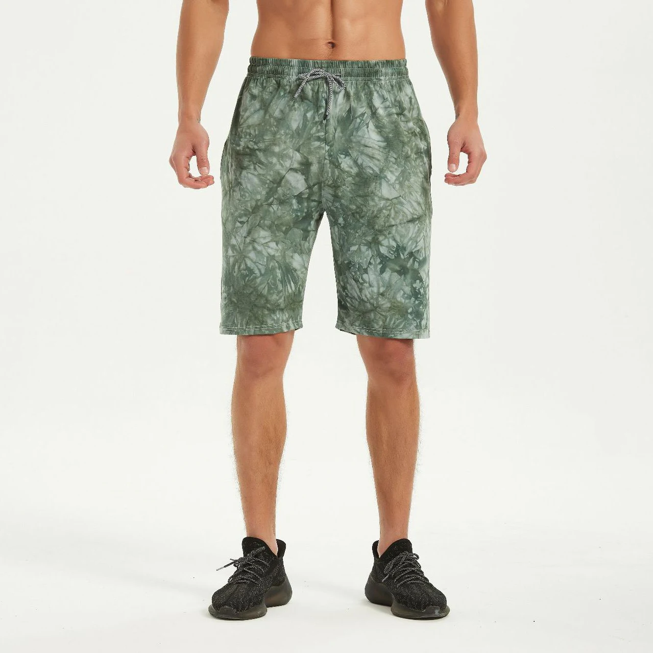 

Fashion Casual Summer Men's Shorts Man Tie-dye Elastic Drawstring Beach Shorts Men Japanese Sports Home Short Pants