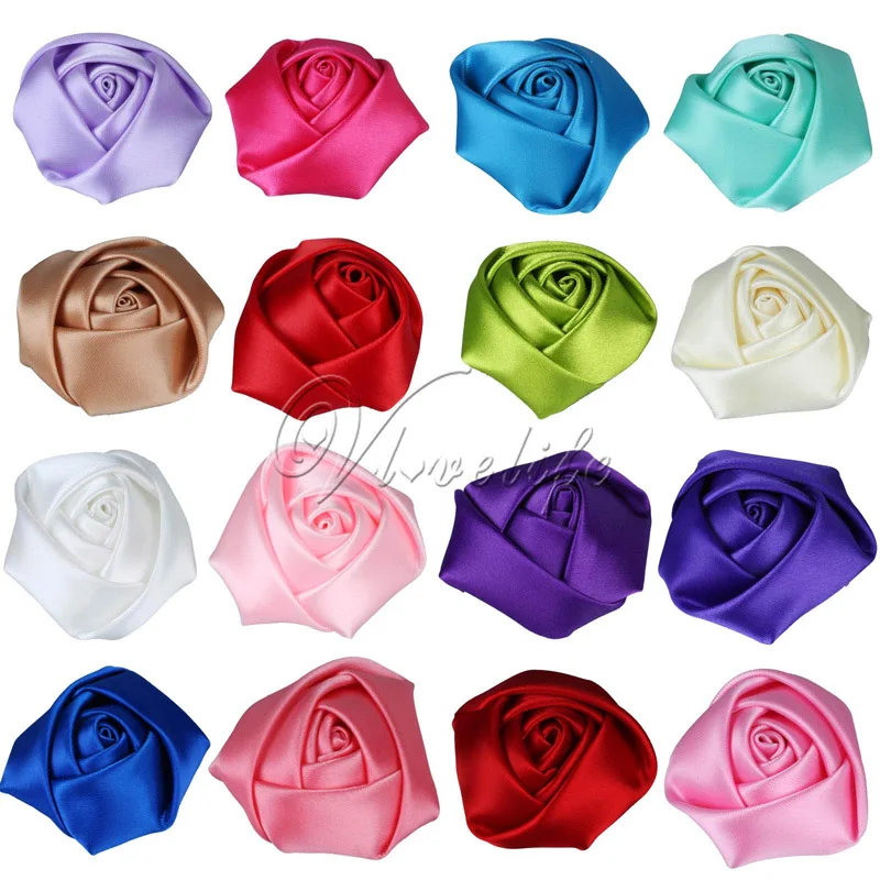 10 шт./лот мини 4 см сатиновая Роза Цветочная головка для маленьких девочек детская