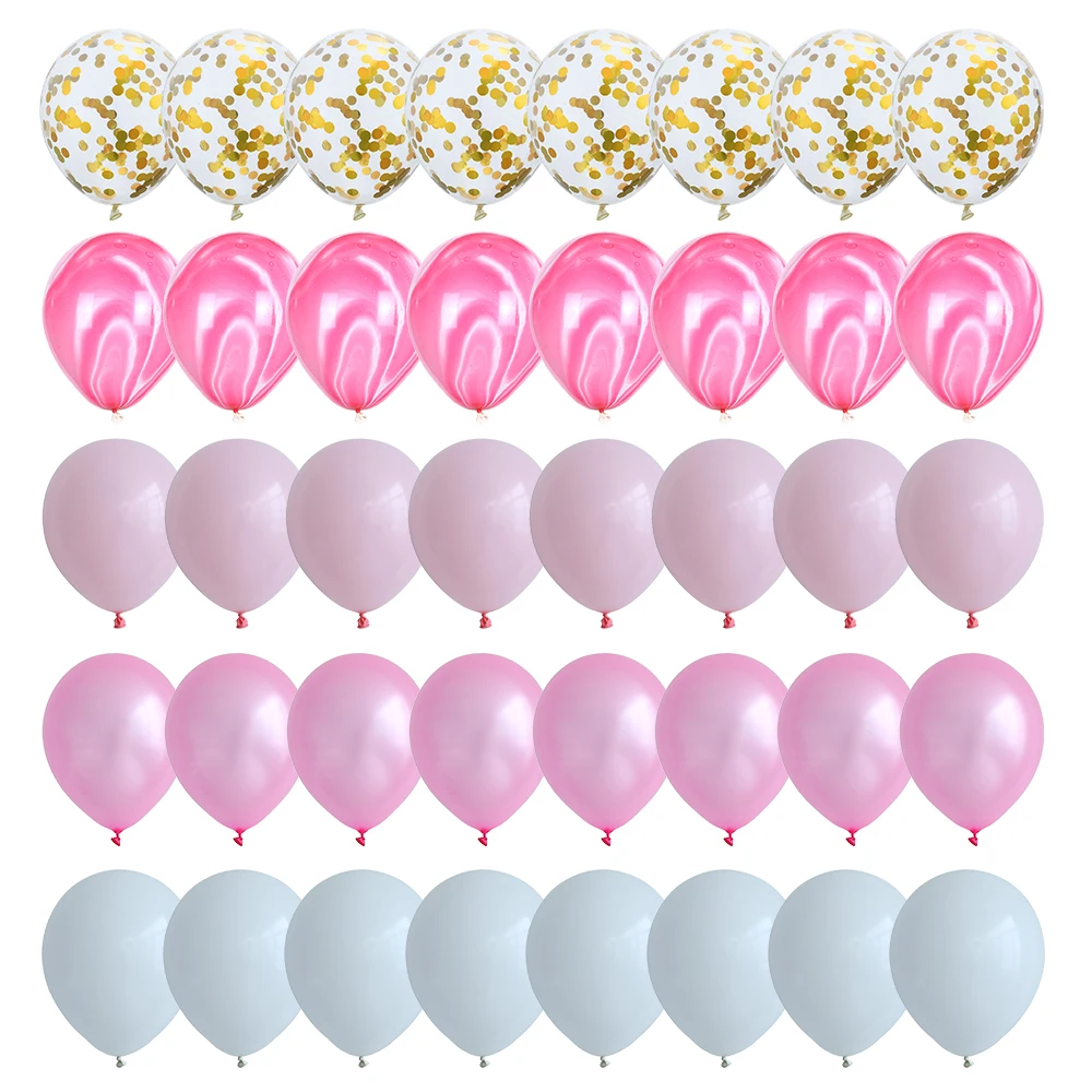 Agate Marble Balloons Set: 40 Pcs Blue Balloons with Silver Confetti - Ideal for Wedding, Baby Shower, Graduation, Birthday Party Décor image 4